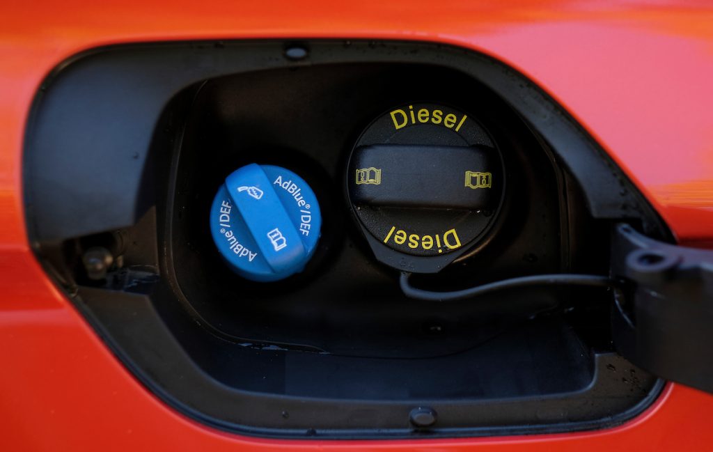 image showing adBlue and diesel fillers next to each other 