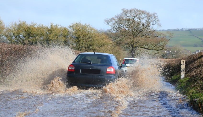 driving through a flood