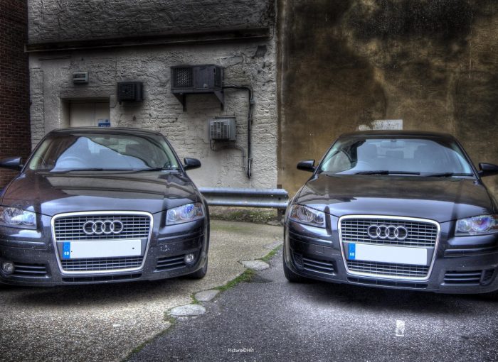 image showing two identical audi a6 cars to illustrate how car cloning works when you've had your number plate stolen